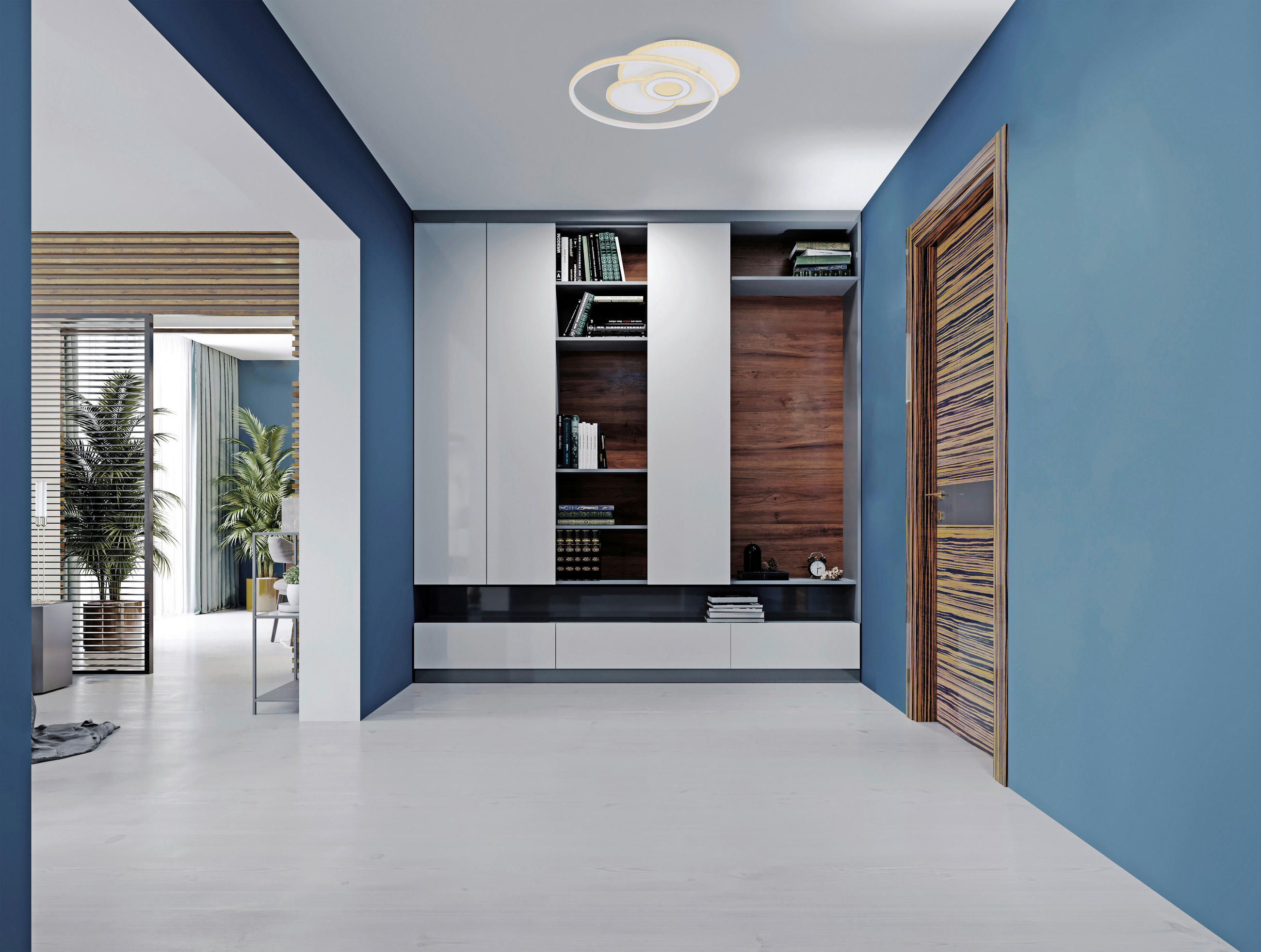 LED-DECKENLEUCHTE RODERICK 54,5/46/6 cm   - Opal/Weiß, Design, Kunststoff/Metall (54,5/46/6cm) - Globo