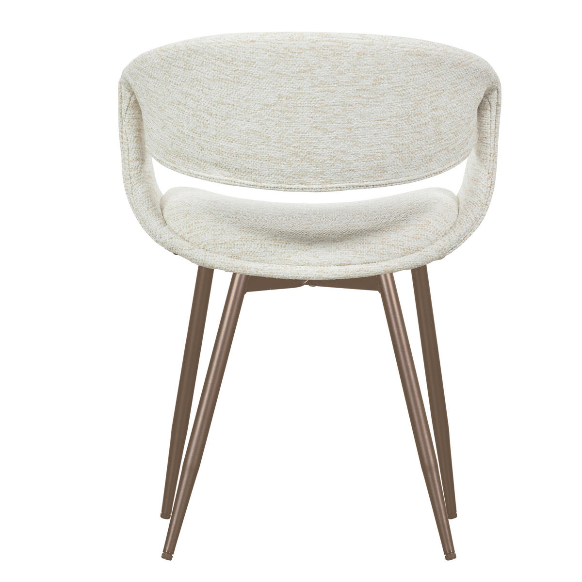 ARMLEHNSTUHL-SET 2 Stück  Webstoff  - Naturfarben/Kupferfarben, MODERN, Textil/Metall (57/78/57cm) - Livetastic