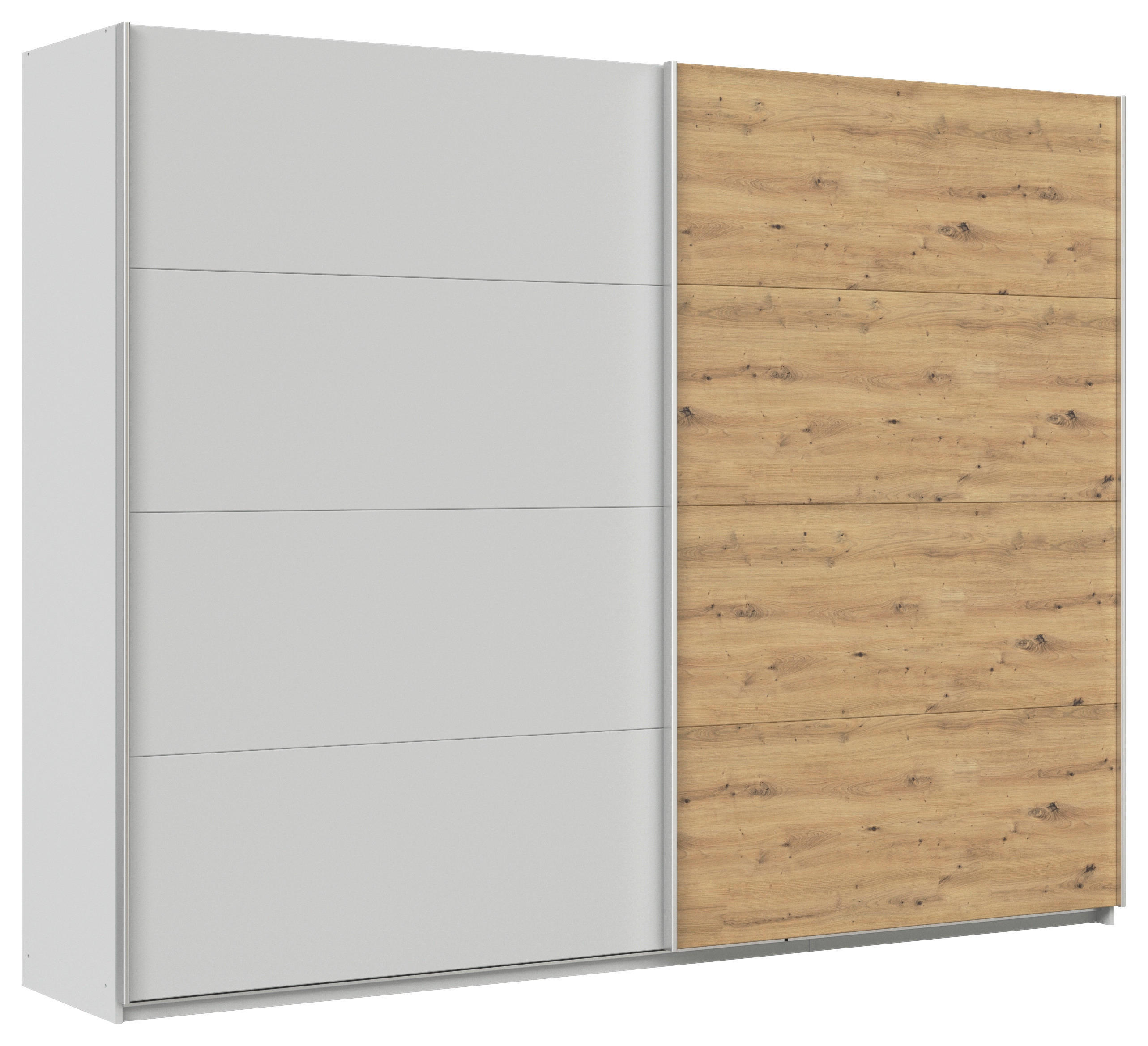 Schwebetürenschrank B: 271cm Feldkirch Seidengr/Eiche Dekor