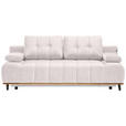 SCHLAFSOFA in Webstoff Creme  - Creme/Schwarz, Design, Holz/Textil (206/77-87/102cm) - Novel