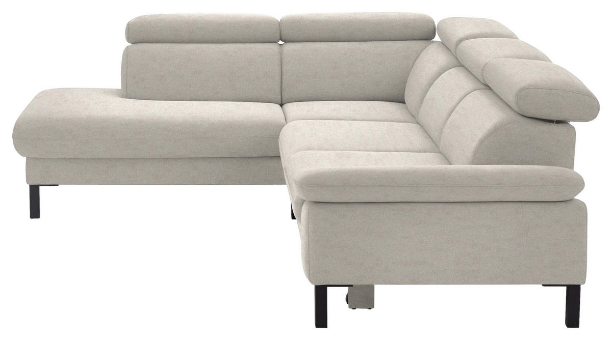 ECKSOFA in Flachgewebe Beige  - Beige/Schwarz, Design, Holzwerkstoff/Textil (217/272cm) - Pure Home Comfort