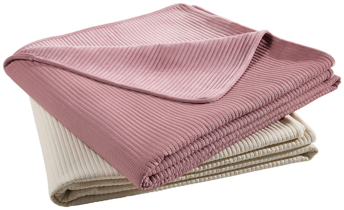 TAGESDECKE - Weiß, Textil (220/240cm) - Novel
