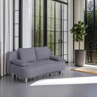 SCHLAFSOFA  mit Webstoff Mokka  - Buchefarben/Schwarz, Design, Holz/Kunststoff (193/86/85cm) - P & B