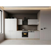 Bucătărie Standard  - alb/culoare inox, Trend, metal/material pe bază de lemn (340cm) - Respekta
