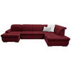 SOFFA i flatväv bordeaux  - bordeaux/silver, Design, metall/textil (145/342/208cm) - Livetastic