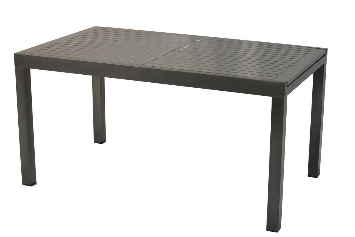 GARTENTISCHGRUPPE beschichtet Aluminium  - Graphitfarben/Grau, KONVENTIONELL, Kunststoff/Textil - Gardenson