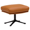 HOCKER in Leder Cognac  - Cognac/Schwarz, Design, Leder/Metall (54/41/41cm) - home24