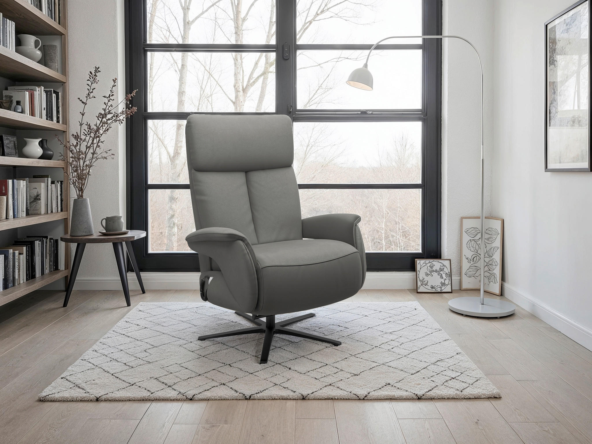 Sit & More RELAXAČNÍ KŘESLO, kůže, antracitová