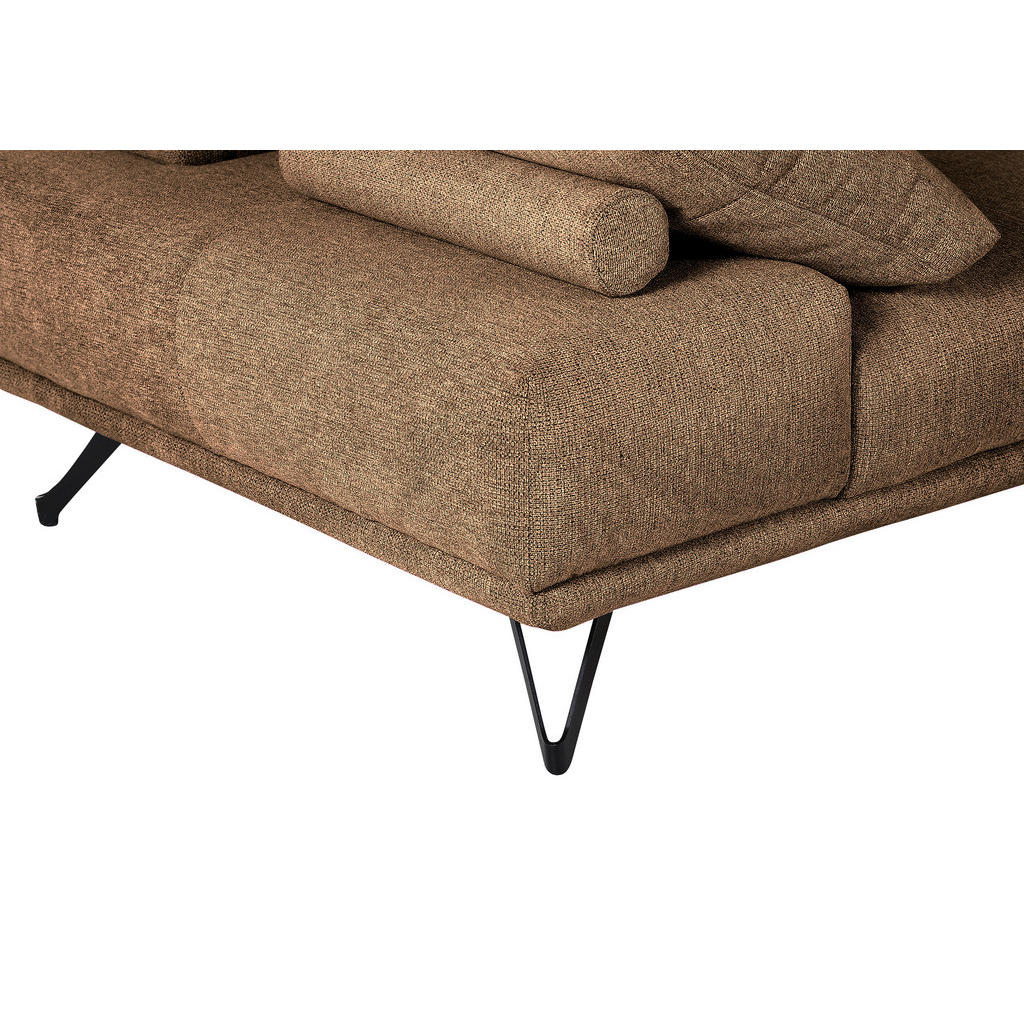 Thumbnail - Carryhome Ecksofa, Cognac, Textil, 3-4-Sitzer, Füllung: Schaumstoff, Ottomane rechts, L-Form, 310x240 cm, seitenverkehrt...
