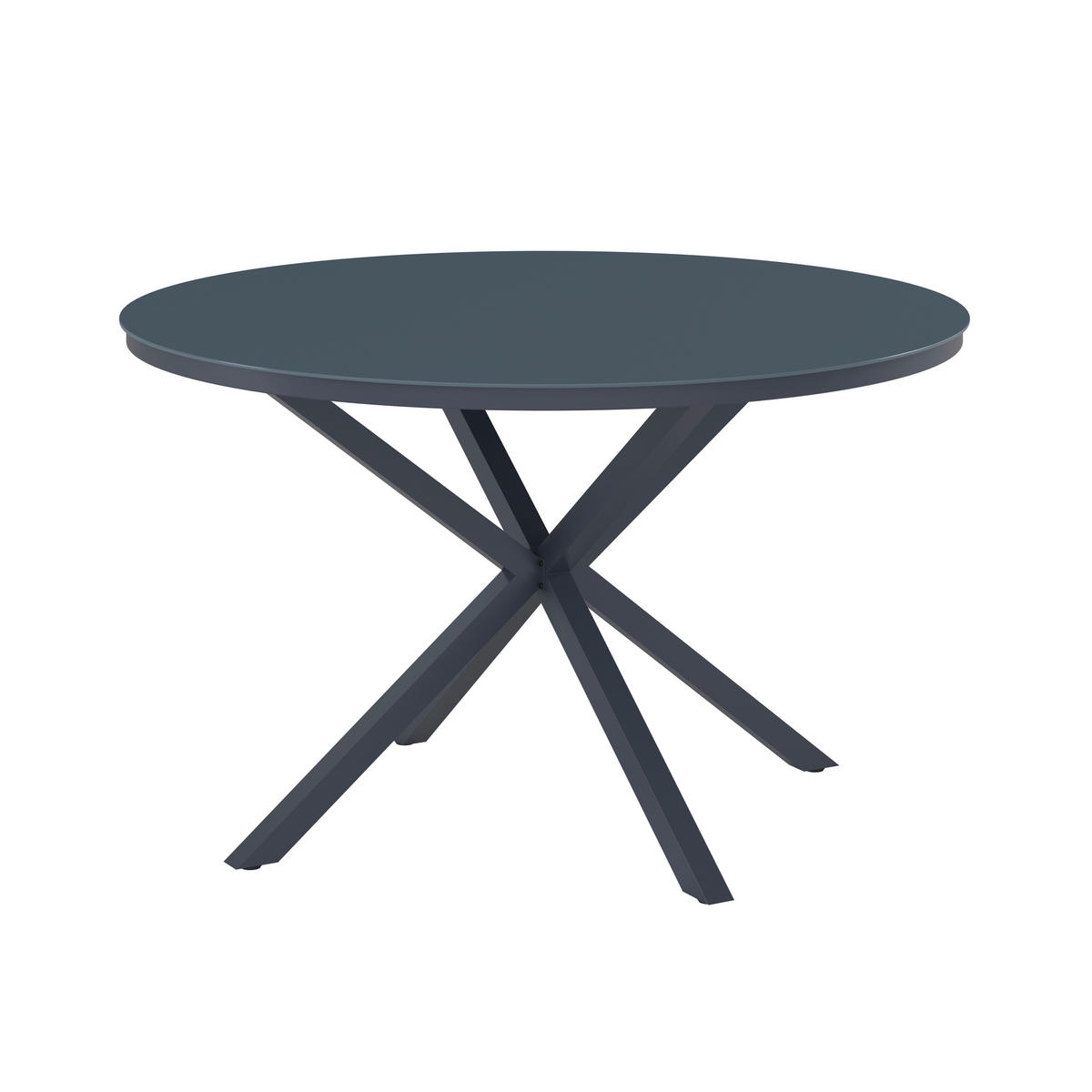 GARTENTISCH Metall, Glas Dunkelgrau rund  - Dunkelgrau, Modern, Glas/Metall (120/72cm) - Ambia Garden