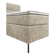 BOXSPRINGBETT 180/200 cm,  in Hellbraun, Topper, H2 + H3 = mittel + fest  - Hellbraun/Schwarz, Design, Textil/Metall (180/200cm) - Esposa