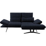 ECKSOFA  in Echtleder Dunkelblau  210/130 cm  - Schwarz/Dunkelblau, Design, Leder/Metall (210/130cm) - Dieter Knoll