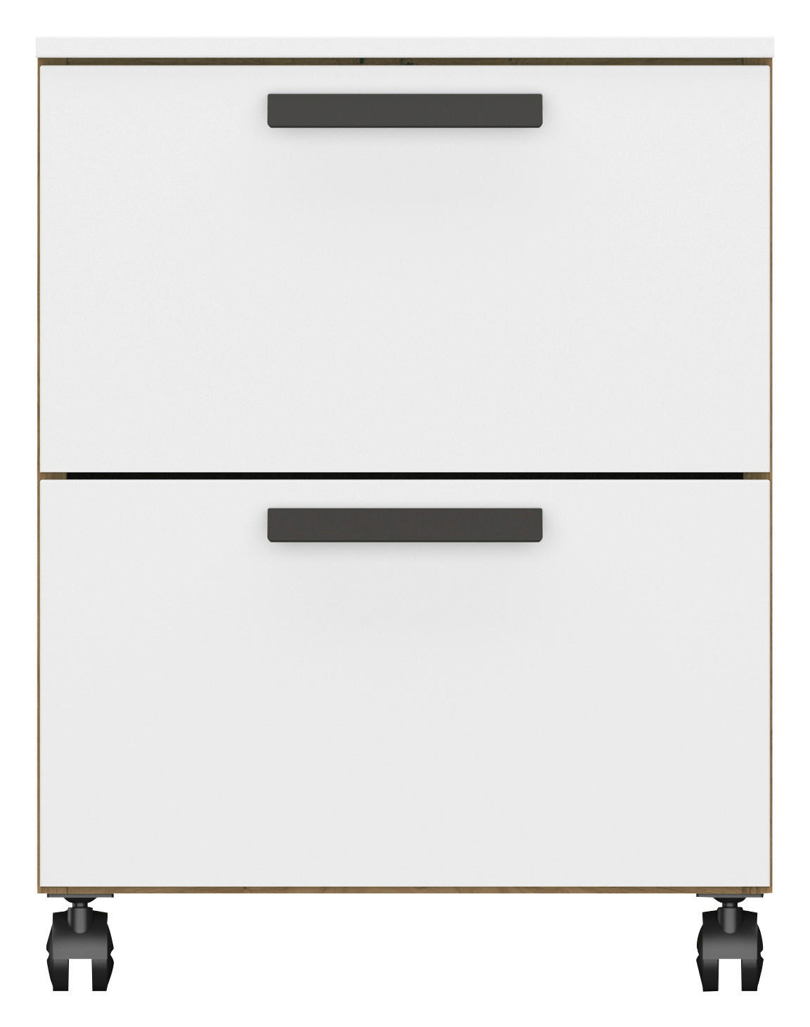 ROLLCONTAINER Weiß, Eiche Artisan  - Graphitfarben/Weiß, Design, Holzwerkstoff/Kunststoff (40/52/42cm) - Xora