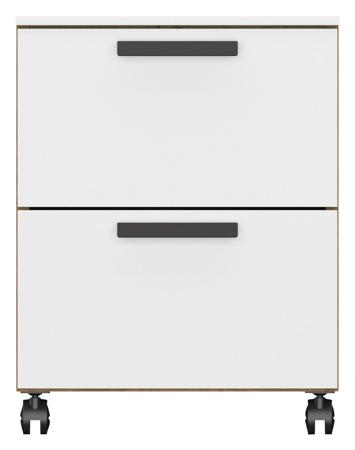 ROLLCONTAINER Weiß, Eiche Artisan  - Graphitfarben/Weiß, Design, Holzwerkstoff/Kunststoff (40/52/42cm) - Xora