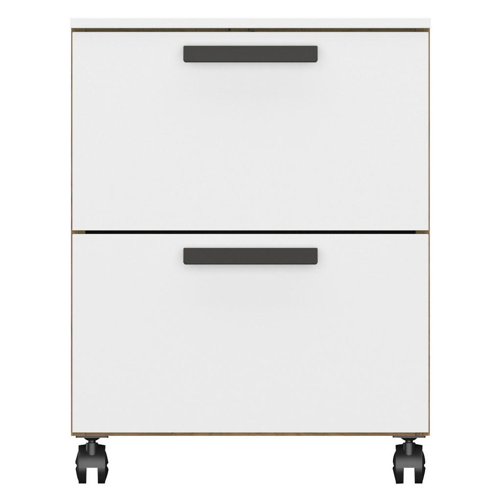 Thumbnail - Xora Rollcontainer, Weiß, Eiche Artisan, Metall, 2 Schubladen, 40x52x42 cm, Blauer Engel, Goldenes M, Made in Germany, B...