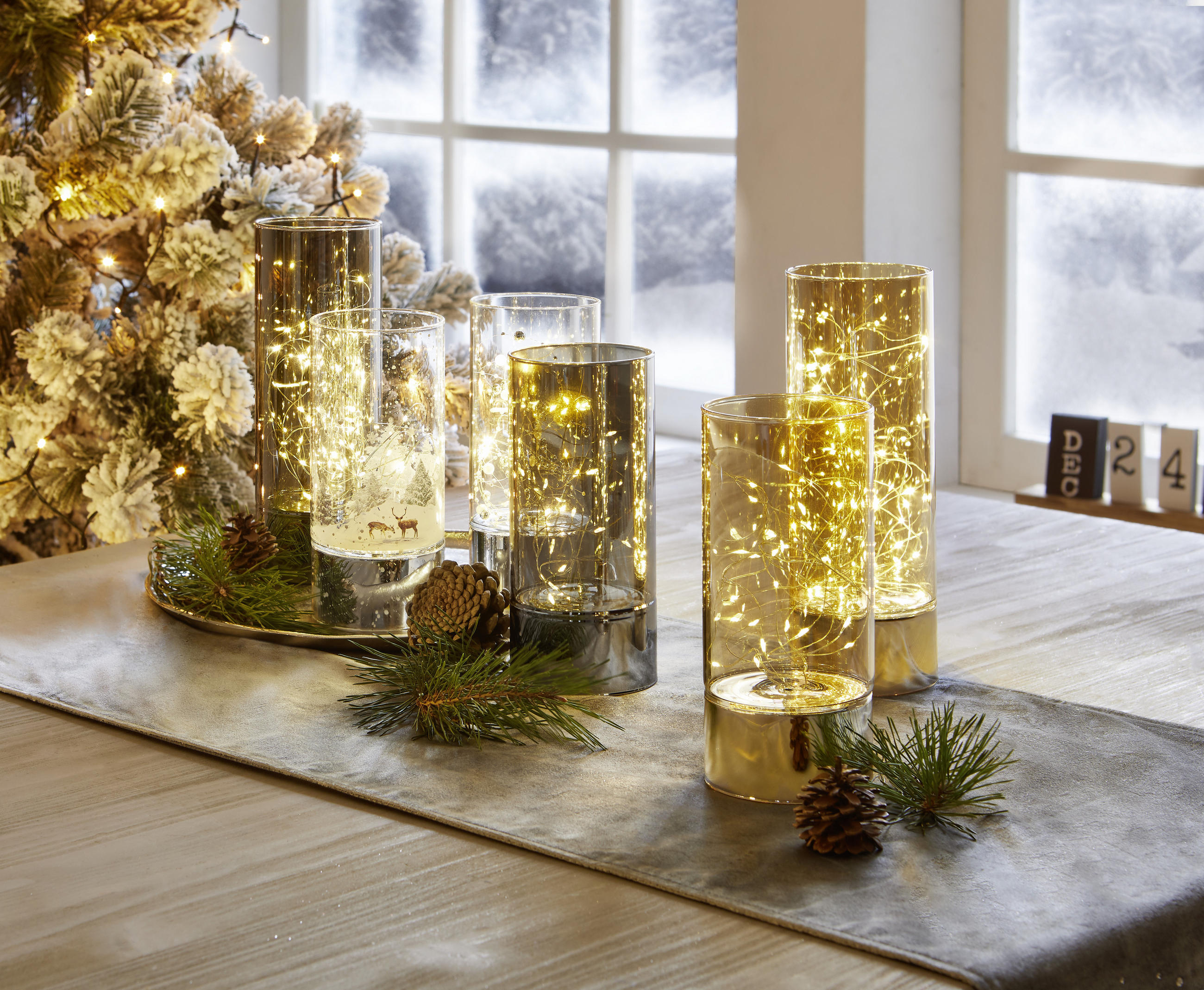 LED-DEKOLEUCHTE 9/20 cm   - Klar/Silberfarben, Design, Glas (9/20cm) - X-Mas