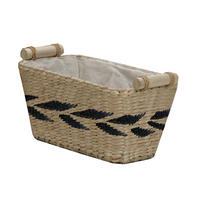 REGALKORB 28/16/14-16 cm   - Beige/Schwarz, LIFESTYLE, Holz/Textil (28/16/14-16cm) - Landscape