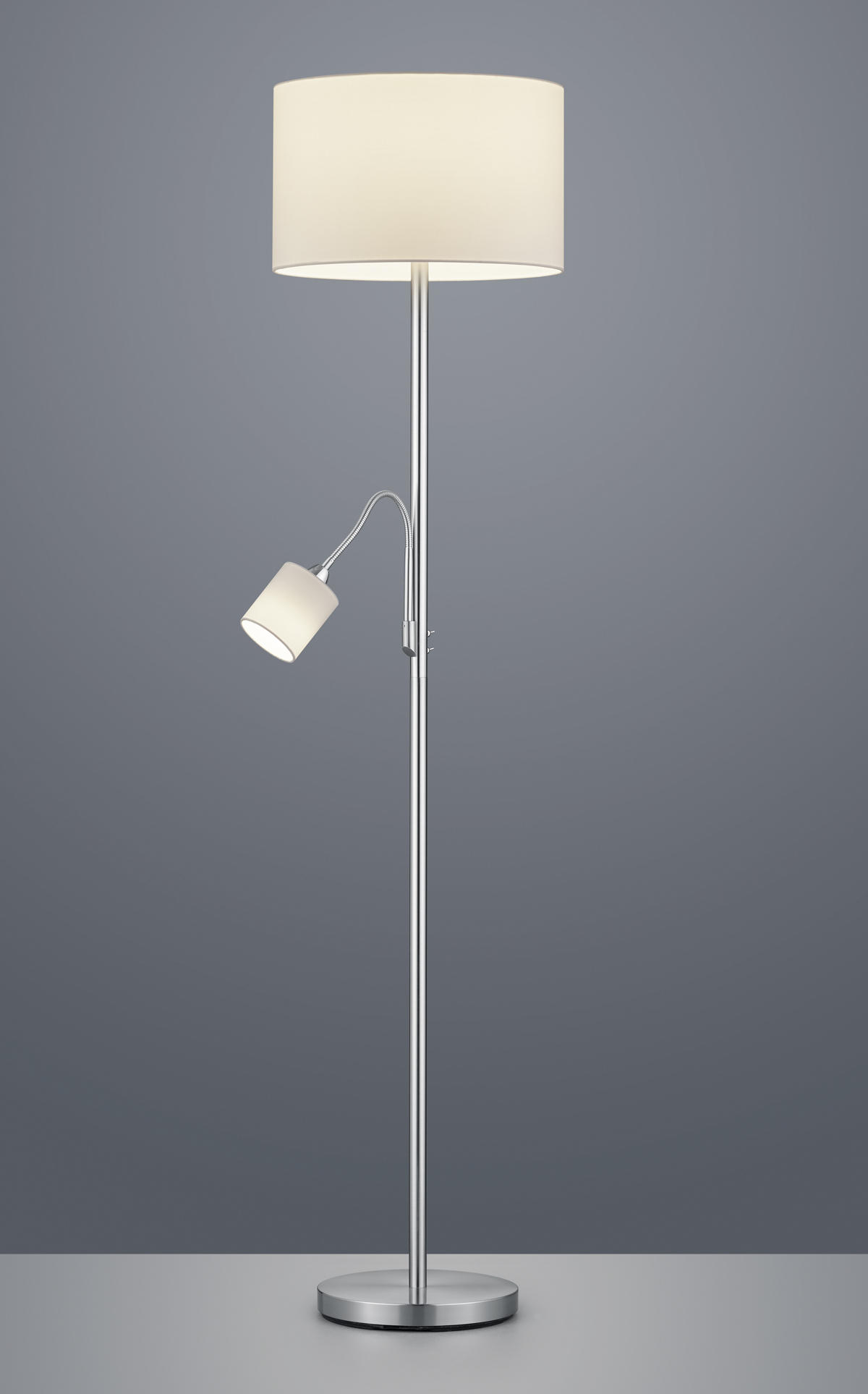 STOJACIA LAMPA, 40/170 cm  - biela/niklová, Konventionell, kov/textil (40/170cm) - Trio Leuchten