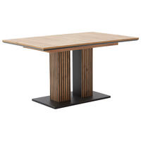 ESSTISCH Holzwerkstoff 160-200/90/76 cm  - Eichefarben/Schwarz, Design, Holzwerkstoff (160-200/90/76cm) - Valdera