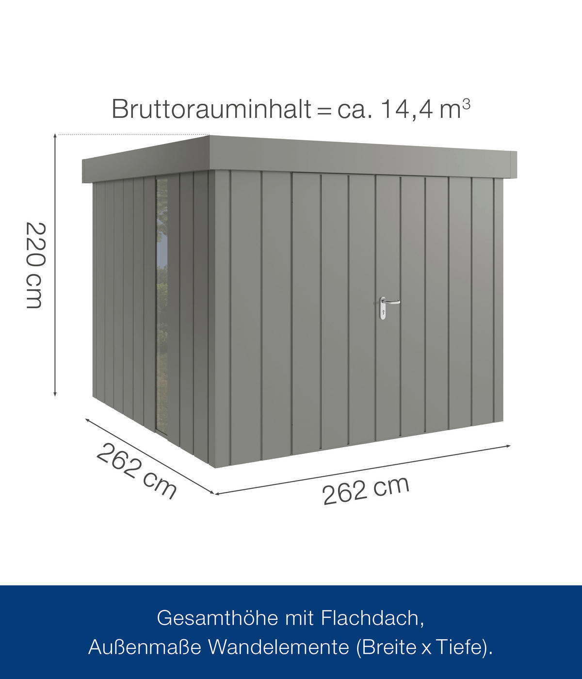GERÄTEHAUS 229/220/277 cm  - Alufarben, Basics, Metall (229/220/277cm)