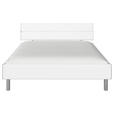 BETT 160/200 cm  in Weiß  - Alufarben/Weiß, Design, Holzwerkstoff/Metall (160/200cm) - Carryhome