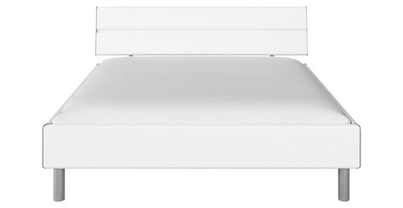 BETT 160/200 cm  in Weiß  - Alufarben/Weiß, Design, Holzwerkstoff/Metall (160/200cm) - Carryhome