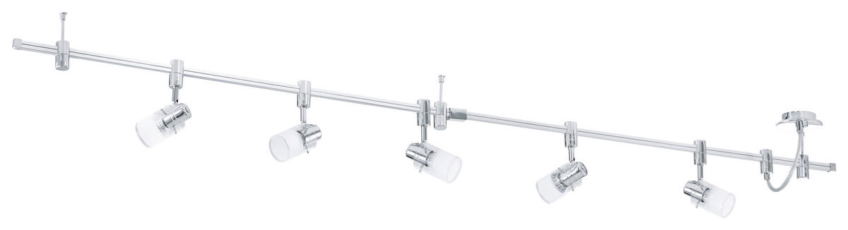 KOĽAJNICOVÝ SYSTÉM - biela/chrómová, Konventionell, kov/sklo (200cm)