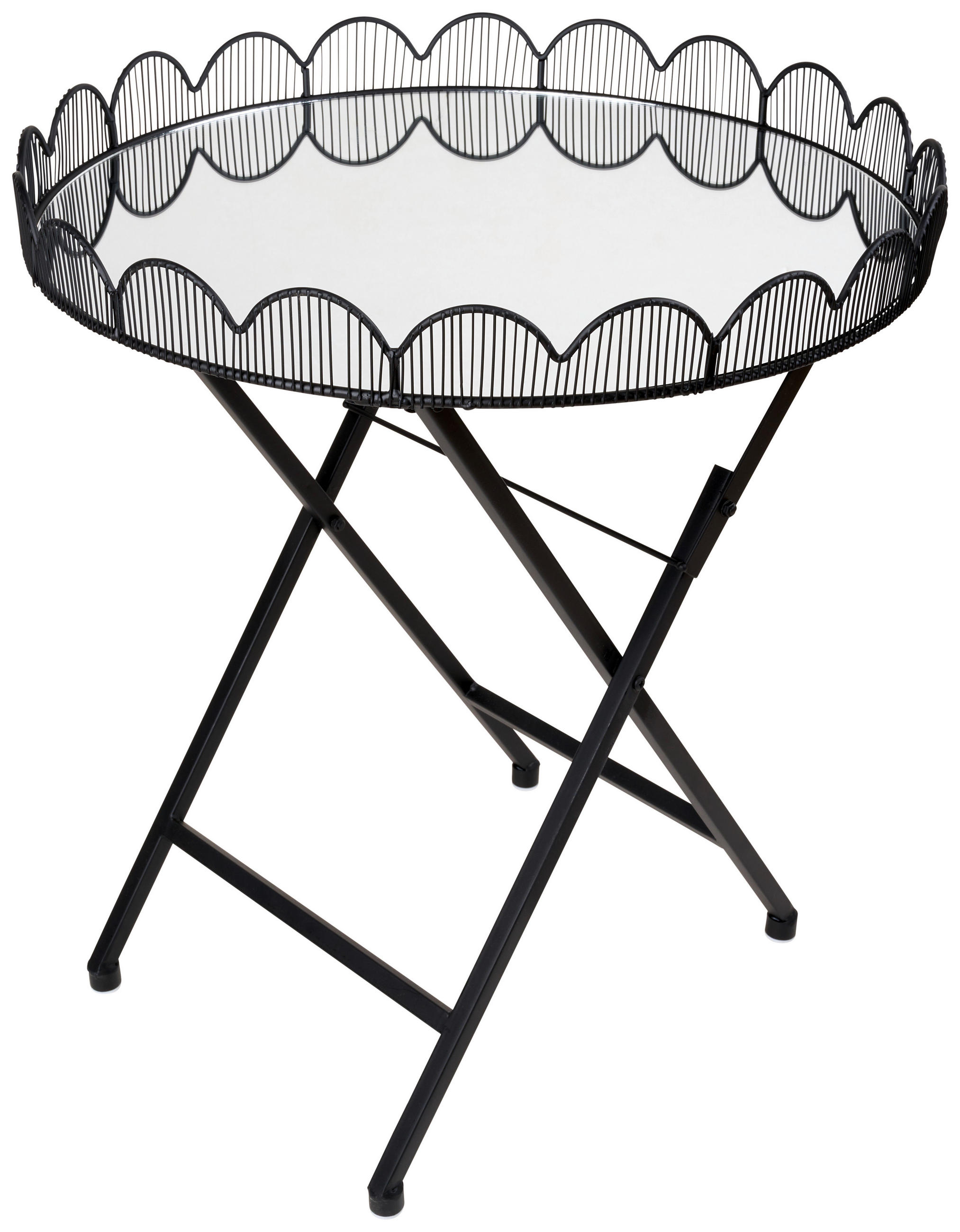PRÍRUČNÝ STOLÍK, čierna - čierna, Trend, kov/sklo (48/55cm) - Ambia Home