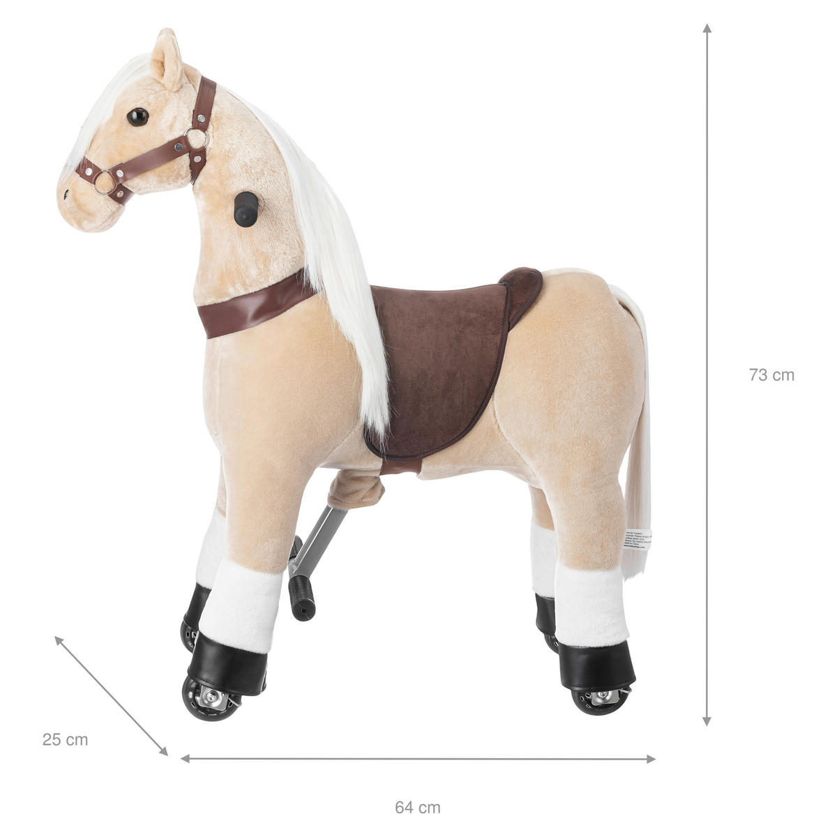 SCHAUKELPFERD - Beigebraun/Weiß, Basics, Textil/Metall (64/25/73cm) - My Baby Lou