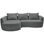 ECKSOFA Dunkelgrau Chenille  - Dunkelgrau/Schwarz, MODERN, Kunststoff/Textil (179/287cm) - Carryhome