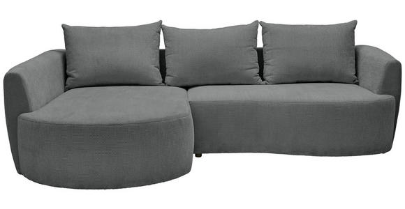 ECKSOFA Dunkelgrau Chenille  - Dunkelgrau/Schwarz, MODERN, Kunststoff/Textil (179/287cm) - Carryhome