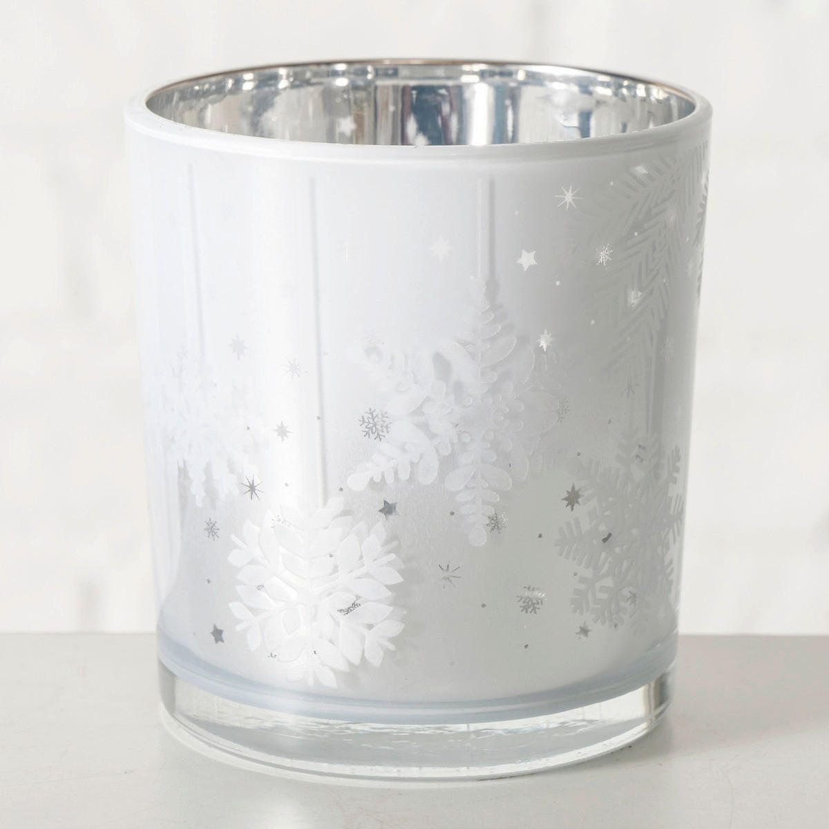 WINDLICHT - Silberfarben, Basics, Glas (7,3/7,3/8cm)