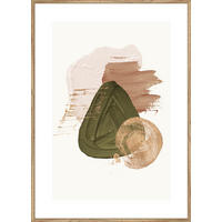 UMELECKÁ TLAČ, abstraktné, 51,2/71,2 cm  - viacfarebná/farba duba, Design, kompozitné drevo/textil (51,2/71,2cm) - Monee