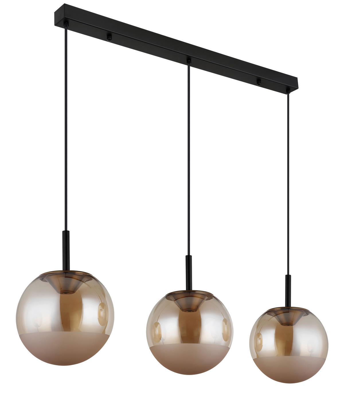LED-HÄNGELEUCHTE 106/25/130 cm  - Messingfarben/Schwarz, KONVENTIONELL, Glas/Kunststoff (106/25/130cm)