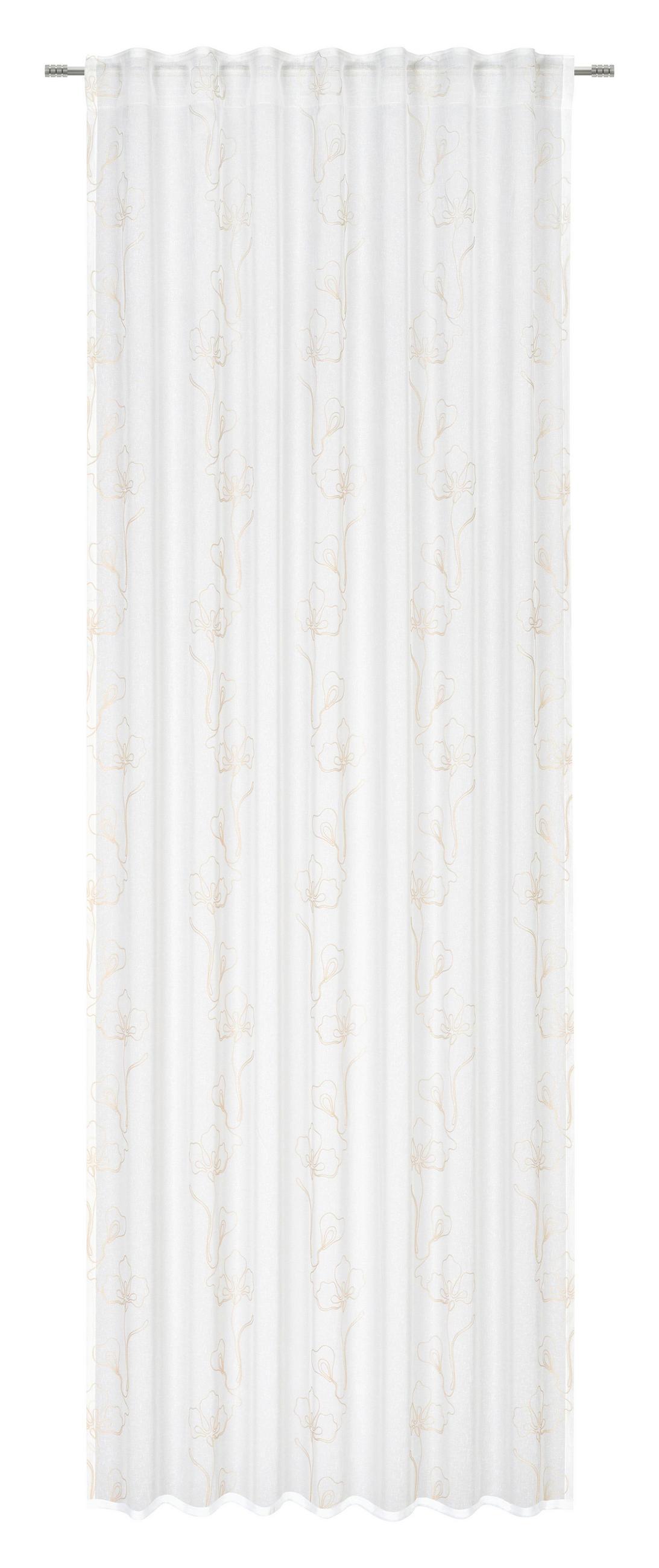 KONČANA ZAVESA  pol prosojno   140/280 cm  - krem barve, Konvencionalno, tekstil (140/280cm) - Esposa