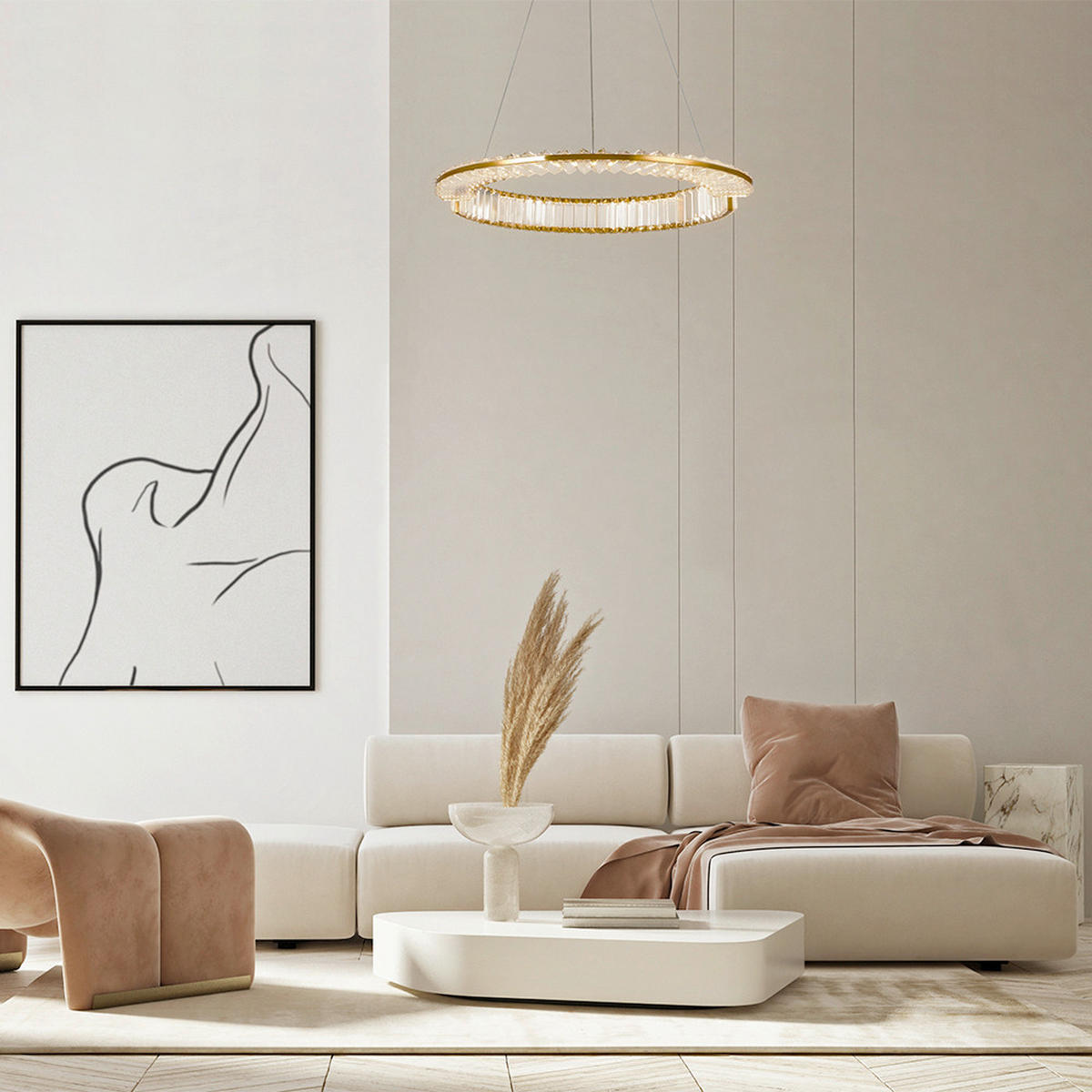 PENDELLEUCHTE Krone 62/50 cm  - Messingfarben, Design, Metall (62/50cm) - MAYTONI