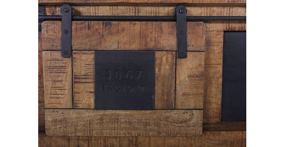 COUCHTISCH Mangoholz massiv 100/70/45 cm rechteckig Naturfarben, Schwarz  - Schwarz/Naturfarben, KONVENTIONELL, Holz/Holzwerkstoff (100/70/45cm) - Landscape