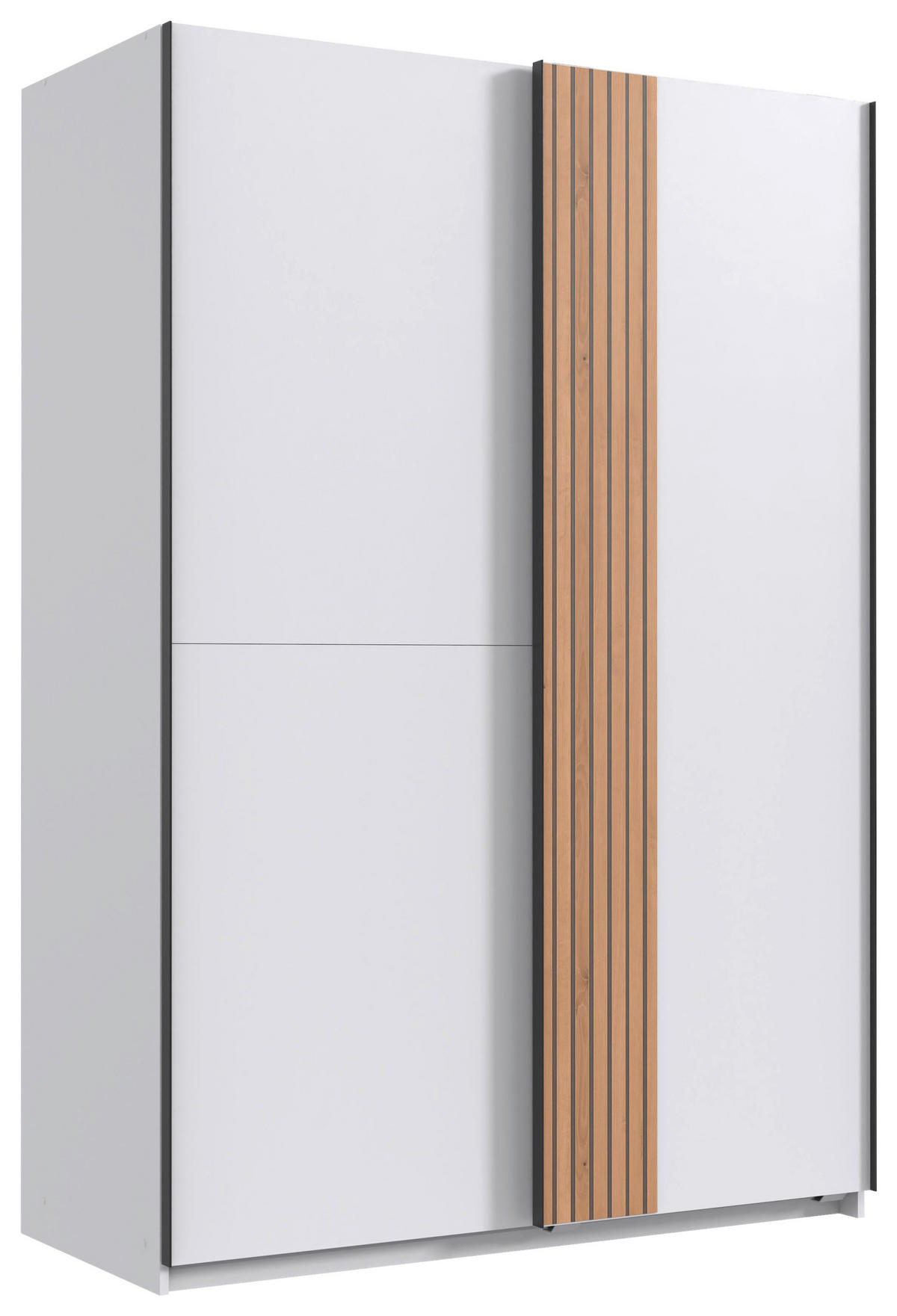 SCHWEBETÜRENSCHRANK  in Weiß, Eiche Artisan  - Schwarz/Weiß, Design, Holzwerkstoff/Metall (135/199/58cm) - Carryhome