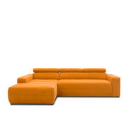 ECKSOFA Orange Mikrofaser  - Schwarz/Orange, Design, Kunststoff/Textil (175/285cm) - MID.YOU