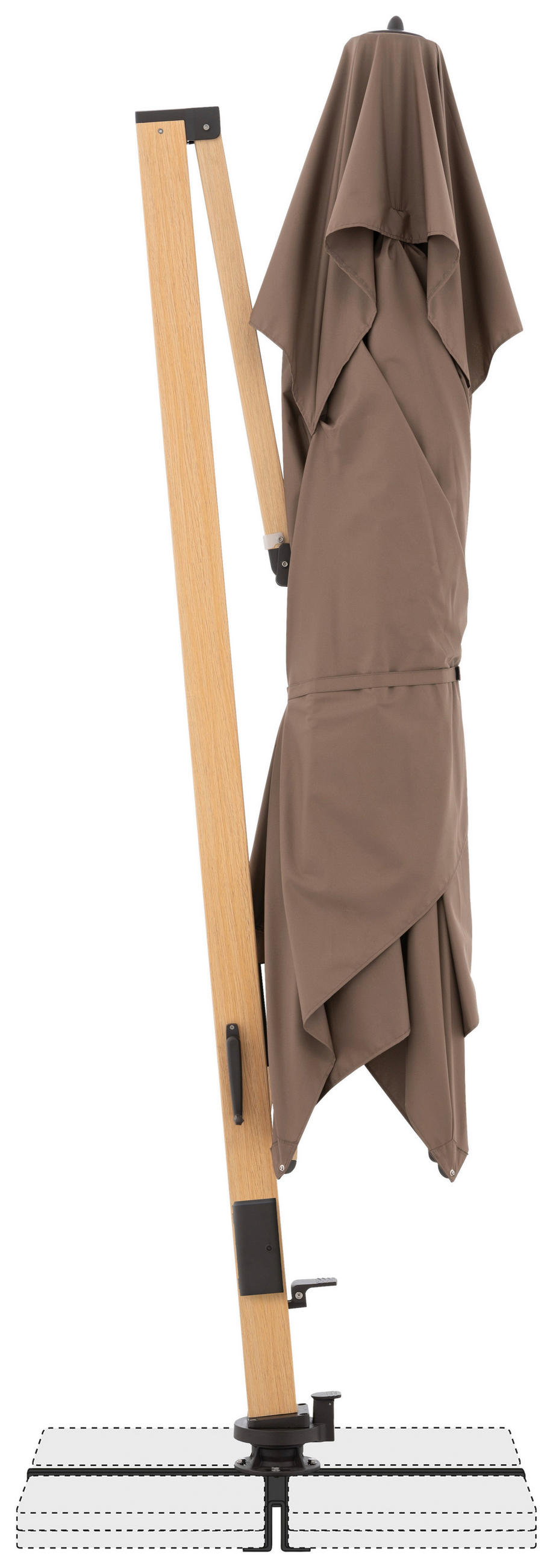 AMPELSCHIRM 400x300 cm Greige  - Greige/Eichefarben, Basics, Textil/Metall (400/300cm) - Doppler