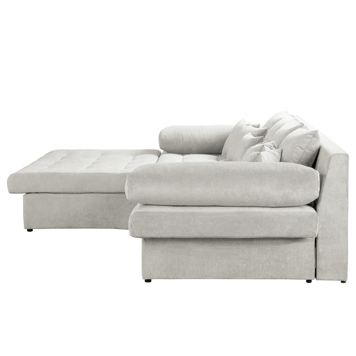 ECKSOFA Naomi Creme Mikrofaser Rückenkissen  - Creme/Schwarz, Design, Kunststoff/Textil (243/284cm) - P & B