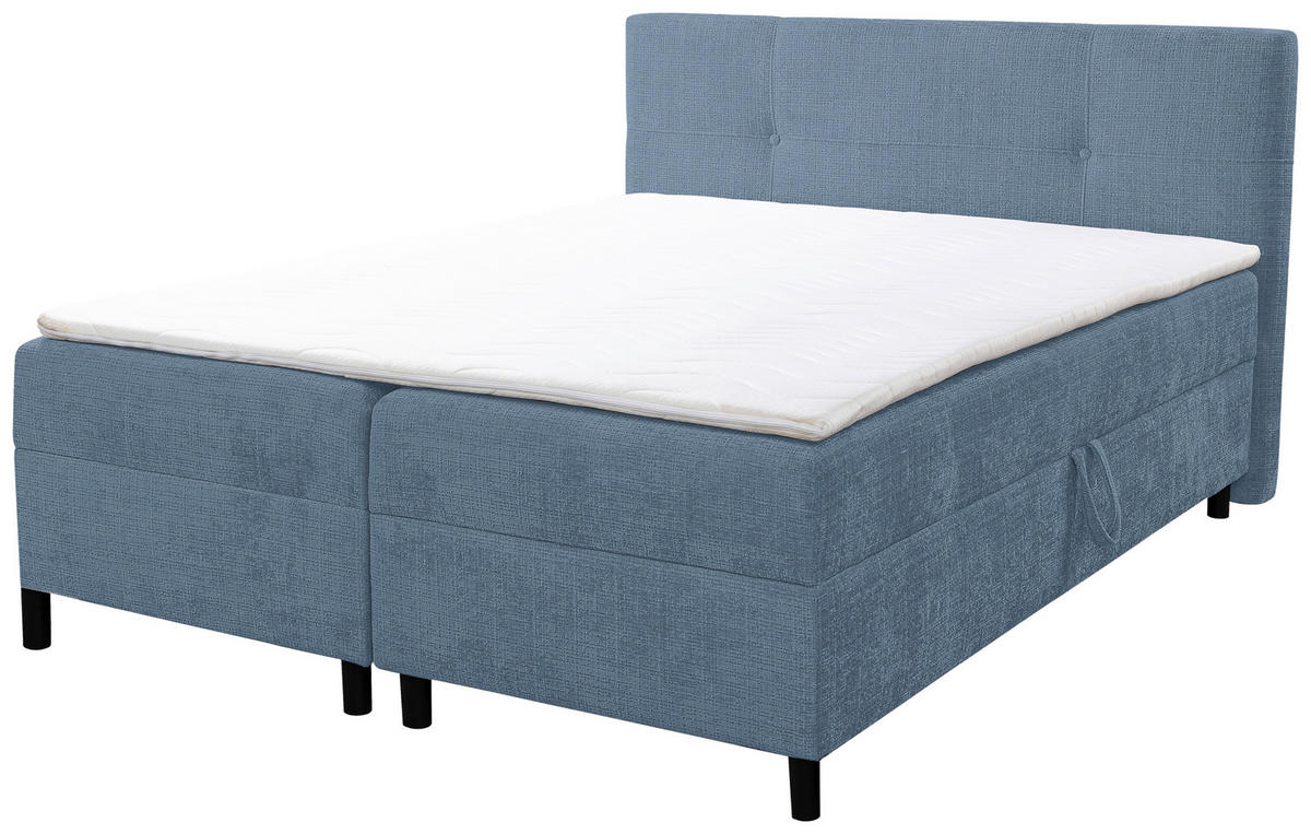 BOXBETT 180/200 cm  in Blau  - Blau/Schwarz, MODERN, Holz/Kunststoff (180/200cm) - MID.YOU