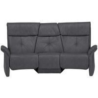 TRAPEZSOFA in Echtleder Dunkelgrau  - Dunkelgrau/Naturfarben, KONVENTIONELL, Leder/Holz (208/103/105cm) - Himolla Komfortklass