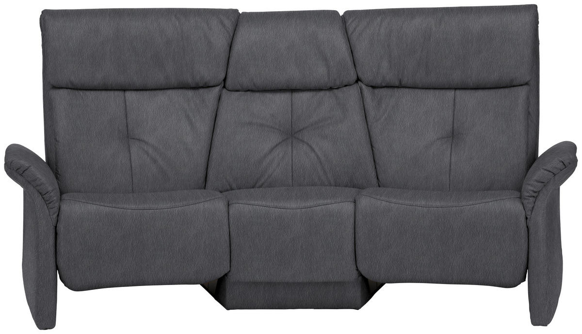 TRAPEZSOFA in Echtleder Dunkelgrau  - Dunkelgrau/Naturfarben, KONVENTIONELL, Leder/Holz (208/103/105cm) - Himolla Komfortklass