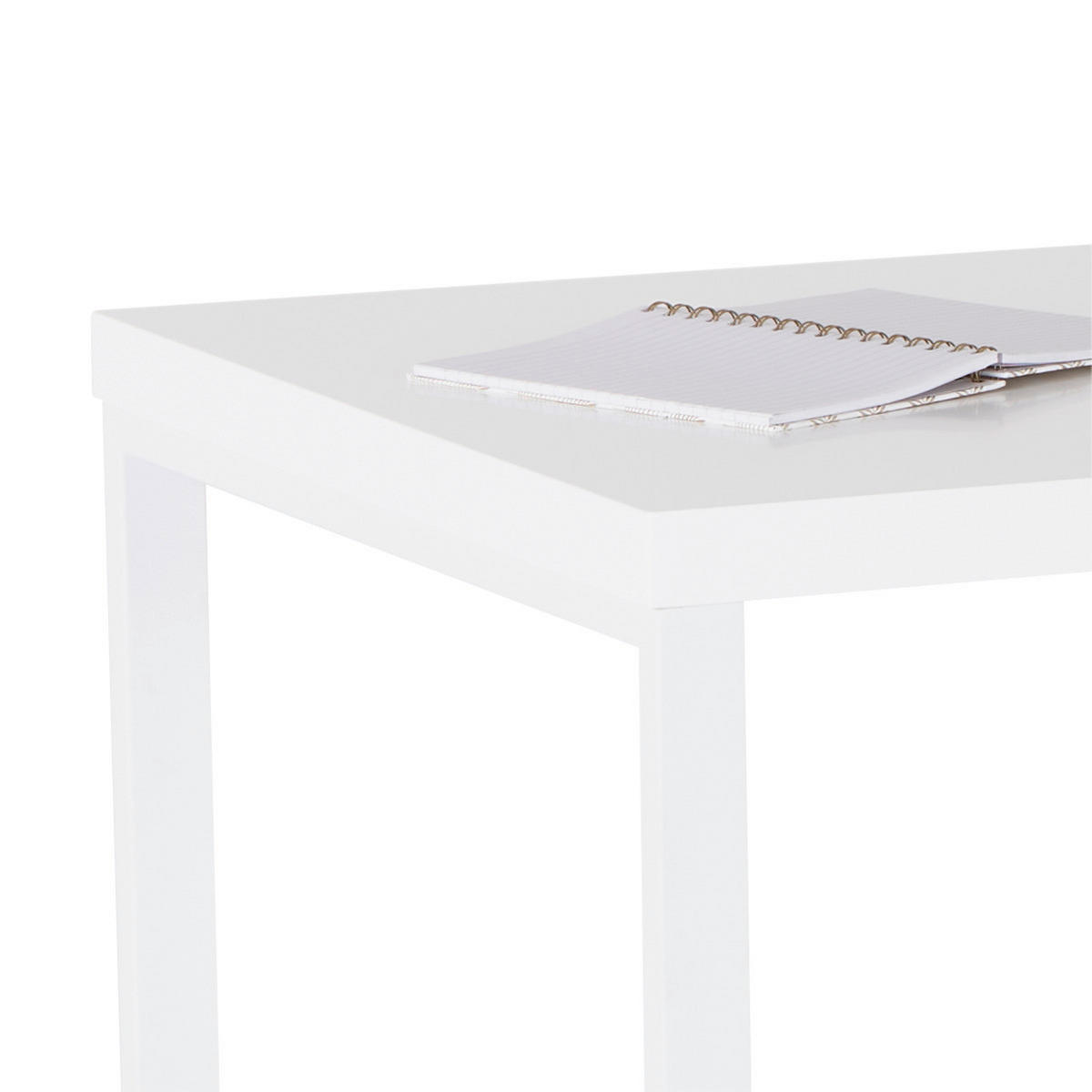 KOTNA PISALNA MIZA kovina, leseni material bela, barve hrasta  - barve hrasta/bela, Moderno, kovina/leseni material (140/60/75cm) - MID.YOU