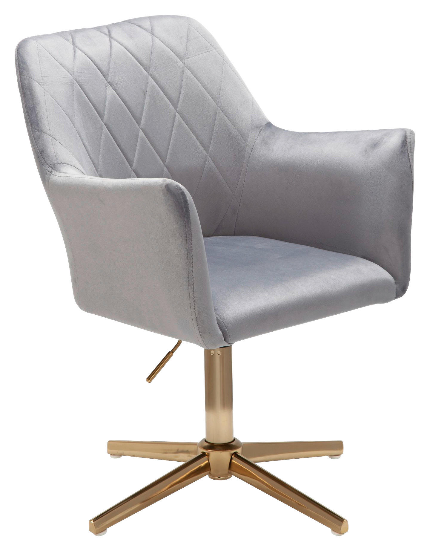 MID.YOU STOLIČKA S PODRÚČKAMI, zamat, svetlosivá