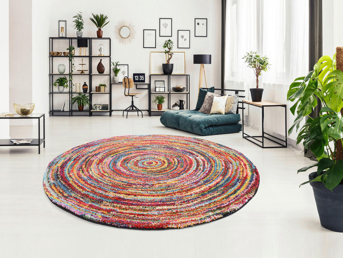 WEBTEPPICH 120 cm Sixteen round Multicolor  - Multicolor, Trend, Textil (120cm) - Novel