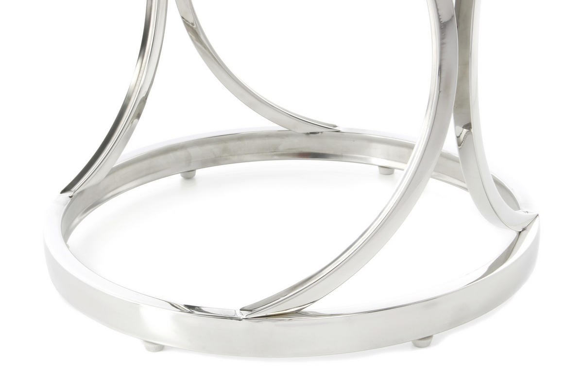 BEISTELLTISCH in Metall, Glas 40/40/42 cm  - Silberfarben/Schwarz, Basics, Glas/Metall (40/40/42cm) - Kayoom