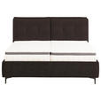 POLSTERBETT Matratze, Lattenrost, Topper Mokka 180/200 cm  - Schwarz/Mokka, KONVENTIONELL, Leder/Holz (180/200cm) - Novel
