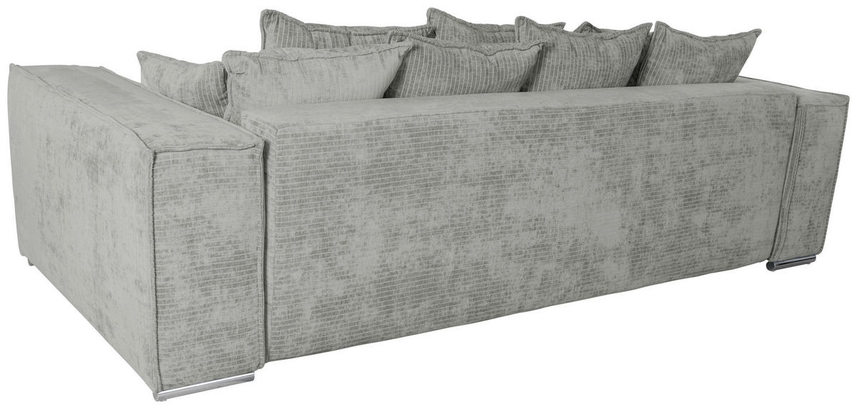 BIGSOFA Flachgewebe Naturfarben  - Chromfarben/Naturfarben, KONVENTIONELL, Textil/Metall (256/68/122cm) - Carryhome